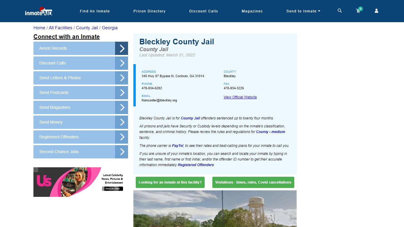 Bleckley County Jail - Inmate Locator - Cochran, GA